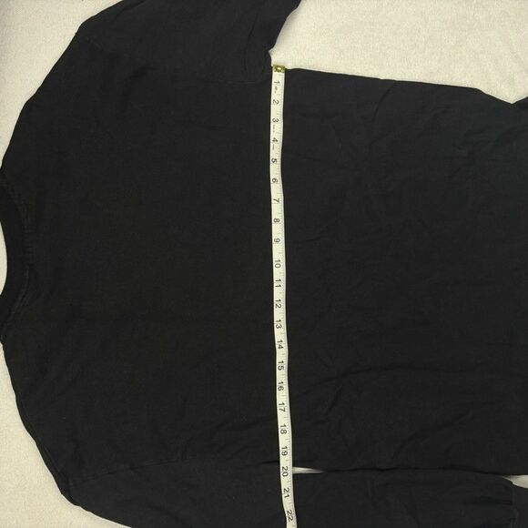 Vintage 90s Halloween Black BOO Ghost Shirt L Glow Spider Web Long Sleeve Hanes - Picture 7 of 10